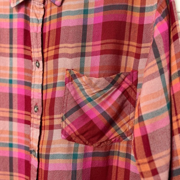 NWOT Beachlunchlounge Livvy Plaid Button Down Shirt S - Picture 12 of 16